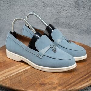 GIANI BERNINI Women's Lesleee Blue Memory Foam Slip On Loafers 7.5 M